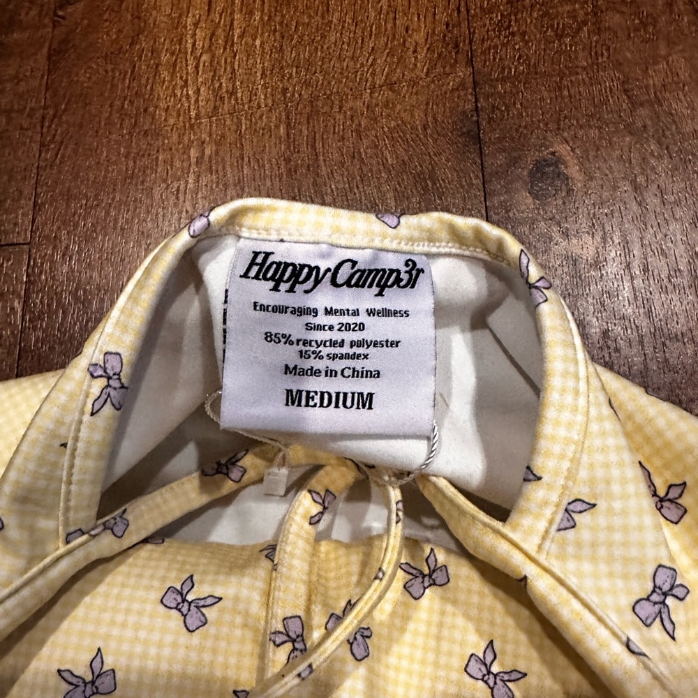 Chic Cream and Purple Bow Print Romper - Picture 4 of 5